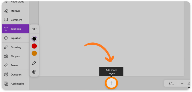 Add more pages button