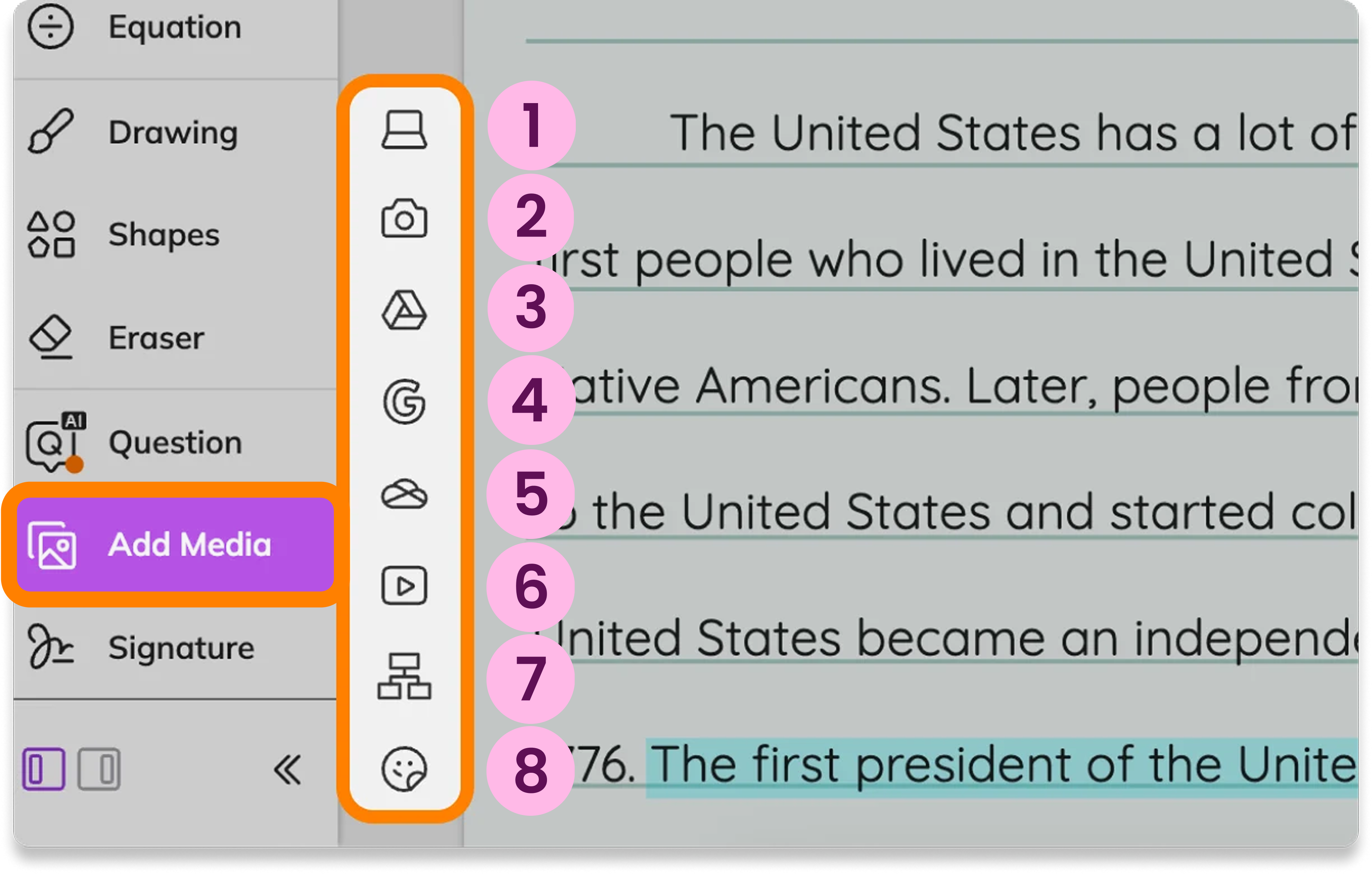 Add media toolbar
