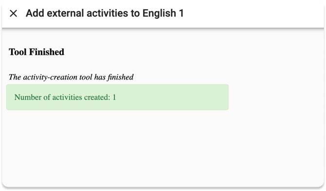 External tool confirmation