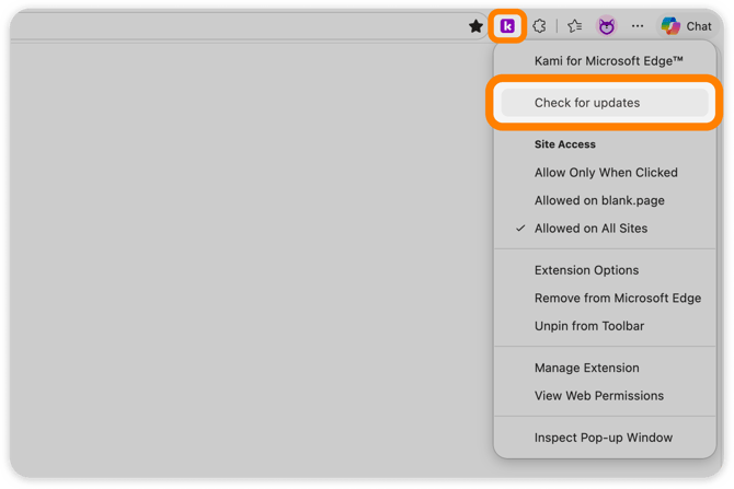 Edge > Check for updates