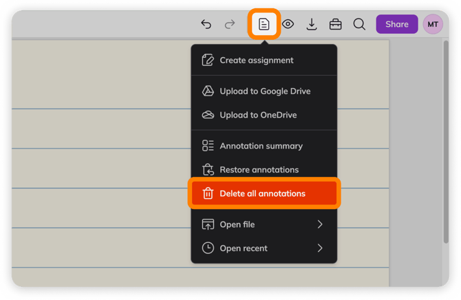 File > Delete all annotations