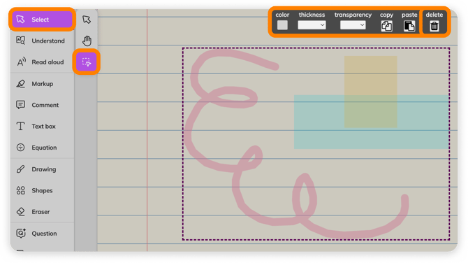 Delete the selected group of annotations