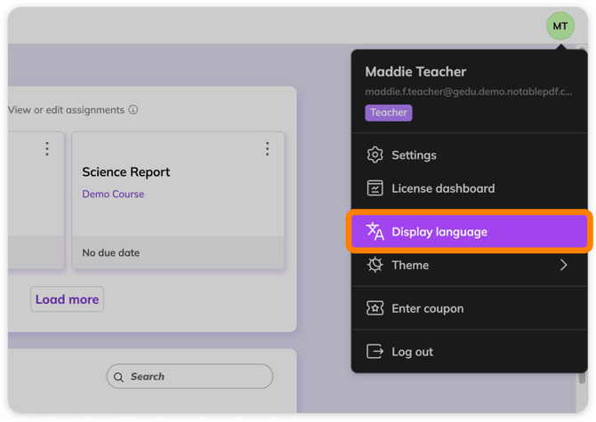 Display Language Setting