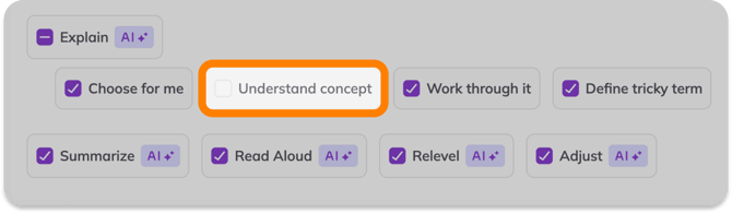 Unselect learning goal to disable
