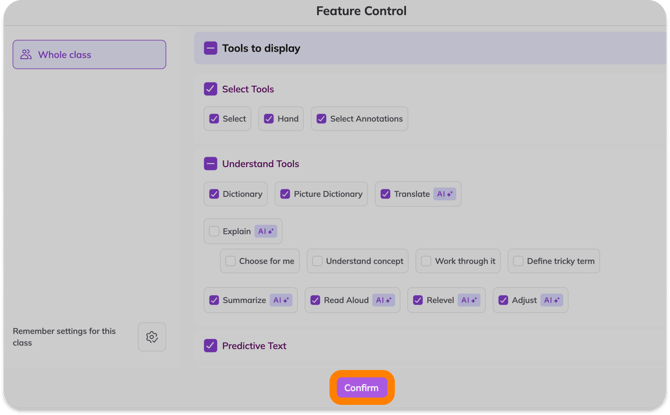 Confirm Feature Control changes
