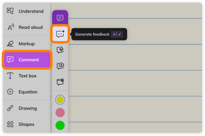Comment > Generate feedback