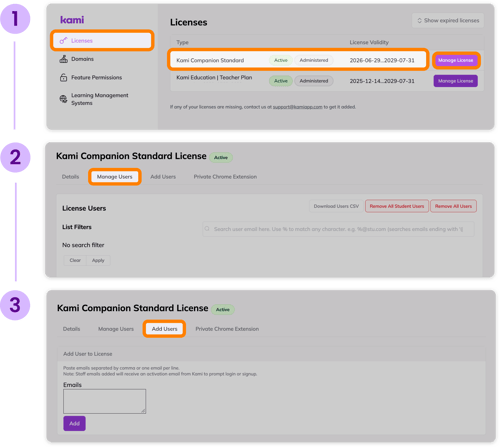 Add users to Companion license