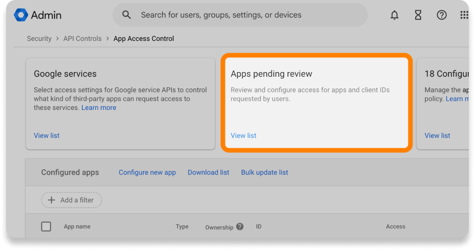 Apps pending review