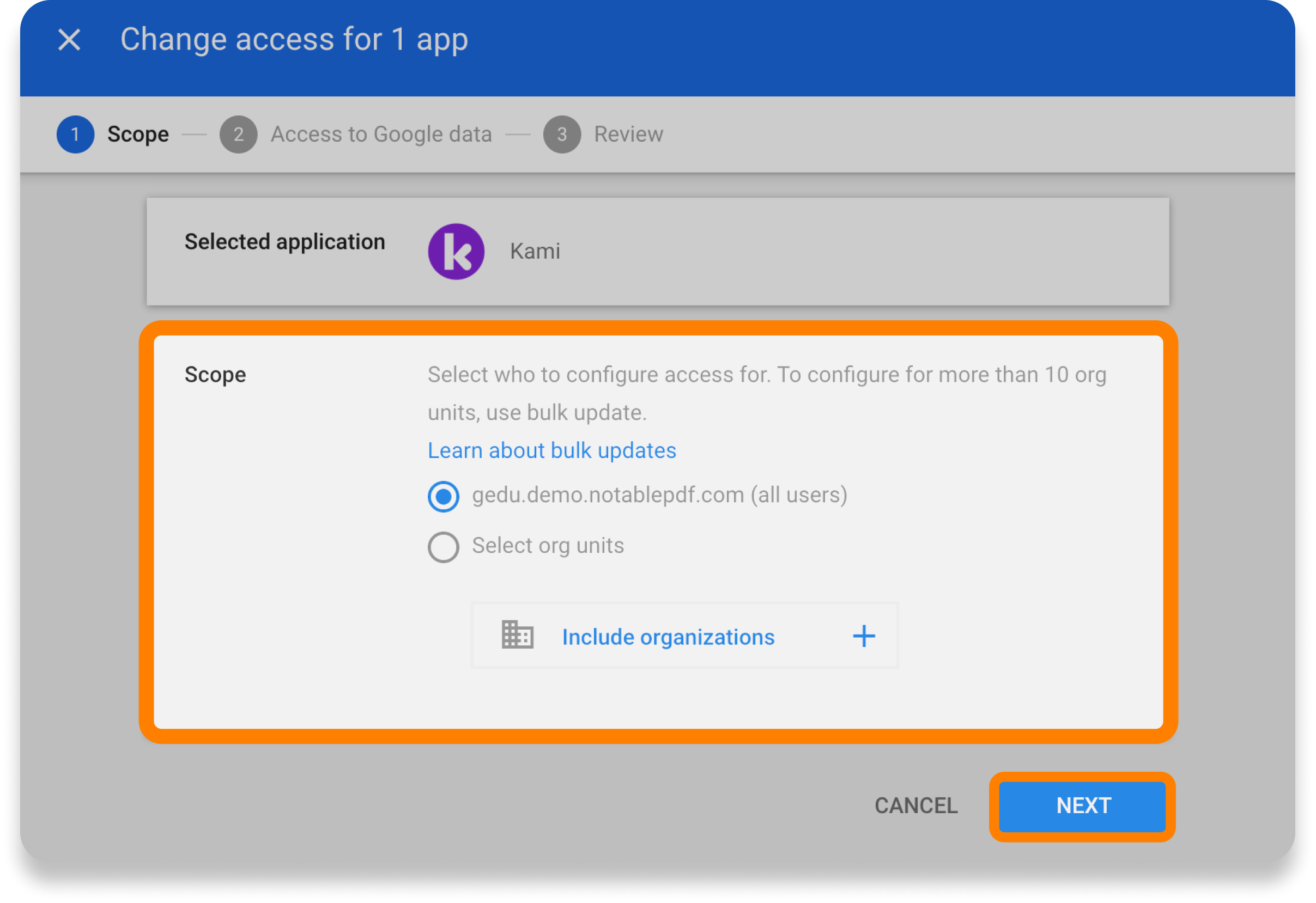Configure access