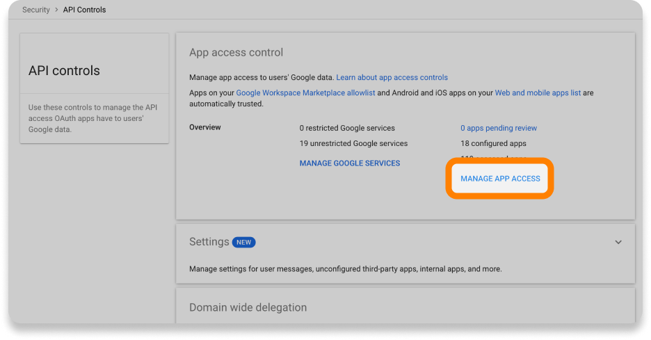 Manage app access