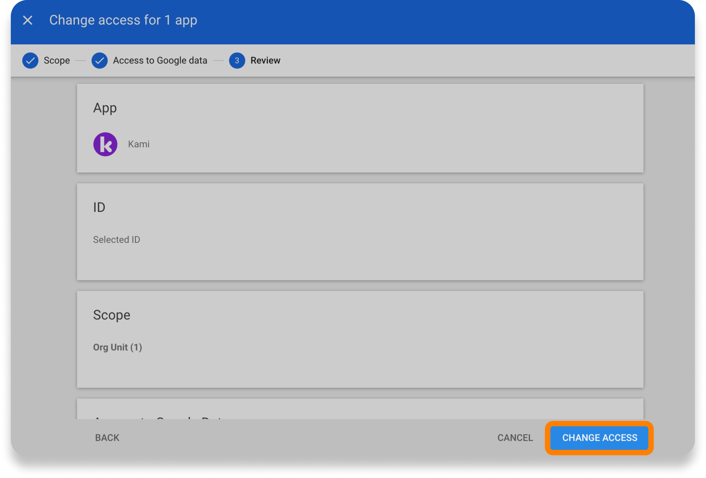 Review and change access