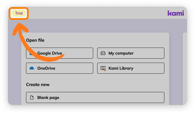Kami Dashboard plan button