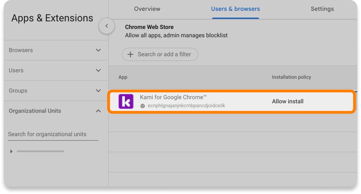 Kami for Google Chrome installed extension
