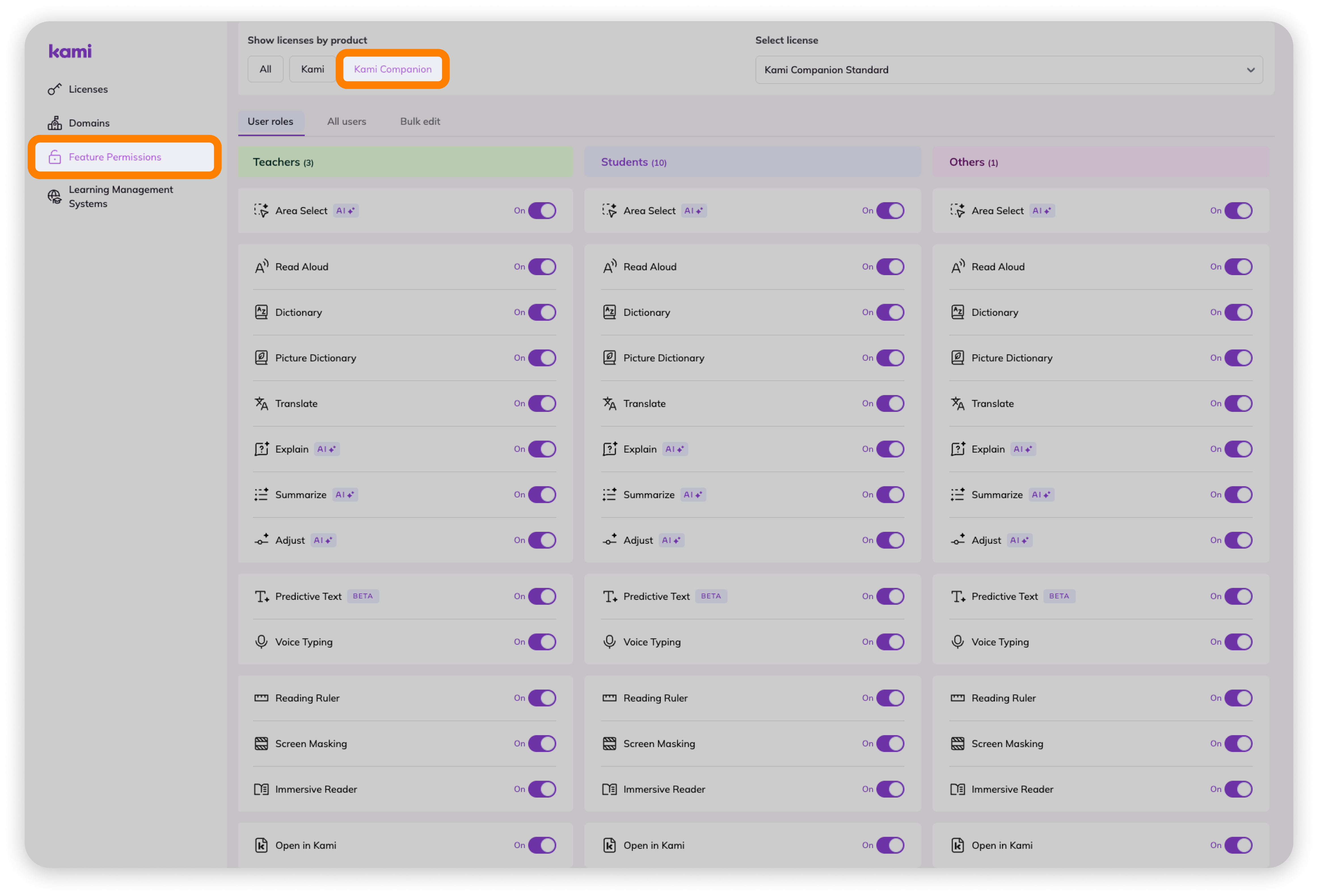 Companion Feature Permissions