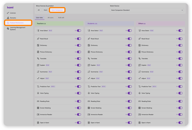 Companion Feature Permissions
