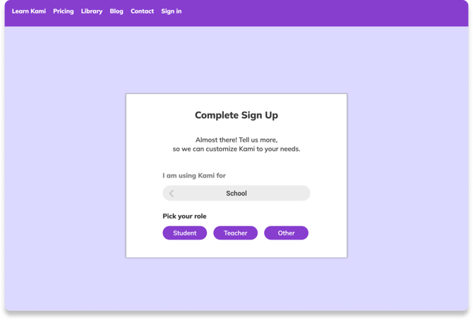 Complete Sign up