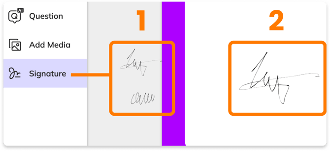 Hovering over the Signature tool
