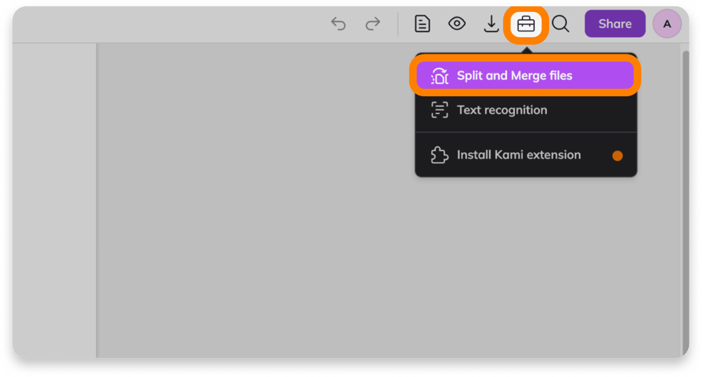 Split and merge tool