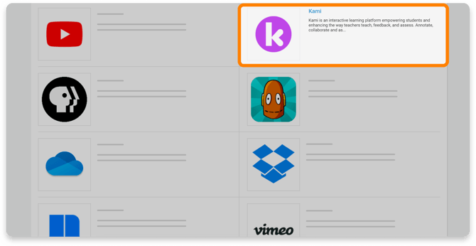 Kami on the Schoology App Center