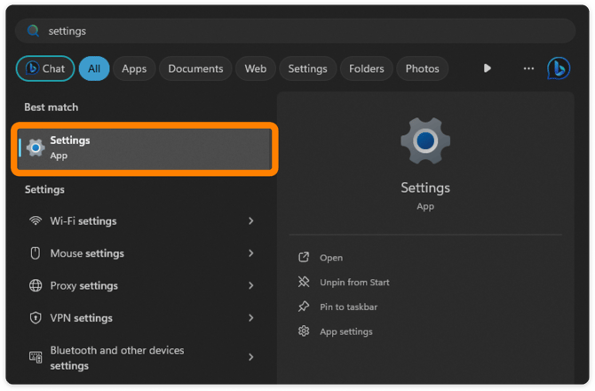 Windows Settings