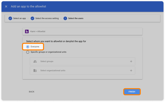 Select user access