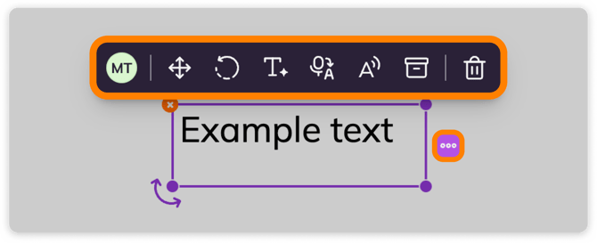 Text box action bar