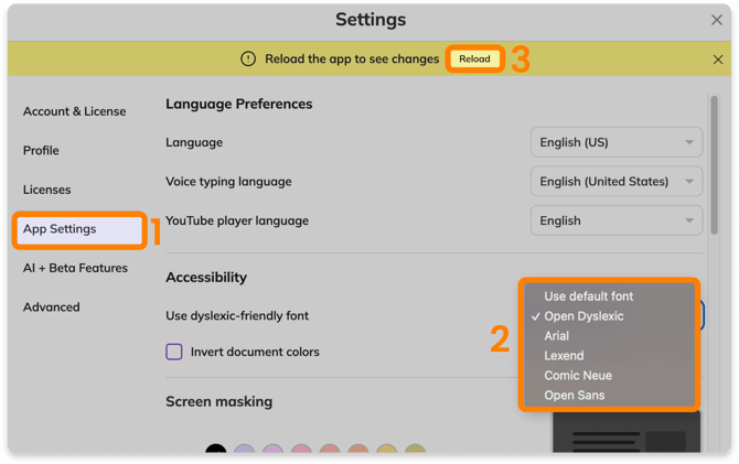 Accessibility Settings