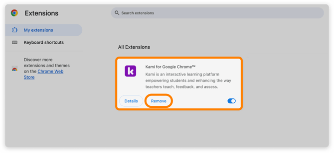 Remove extension