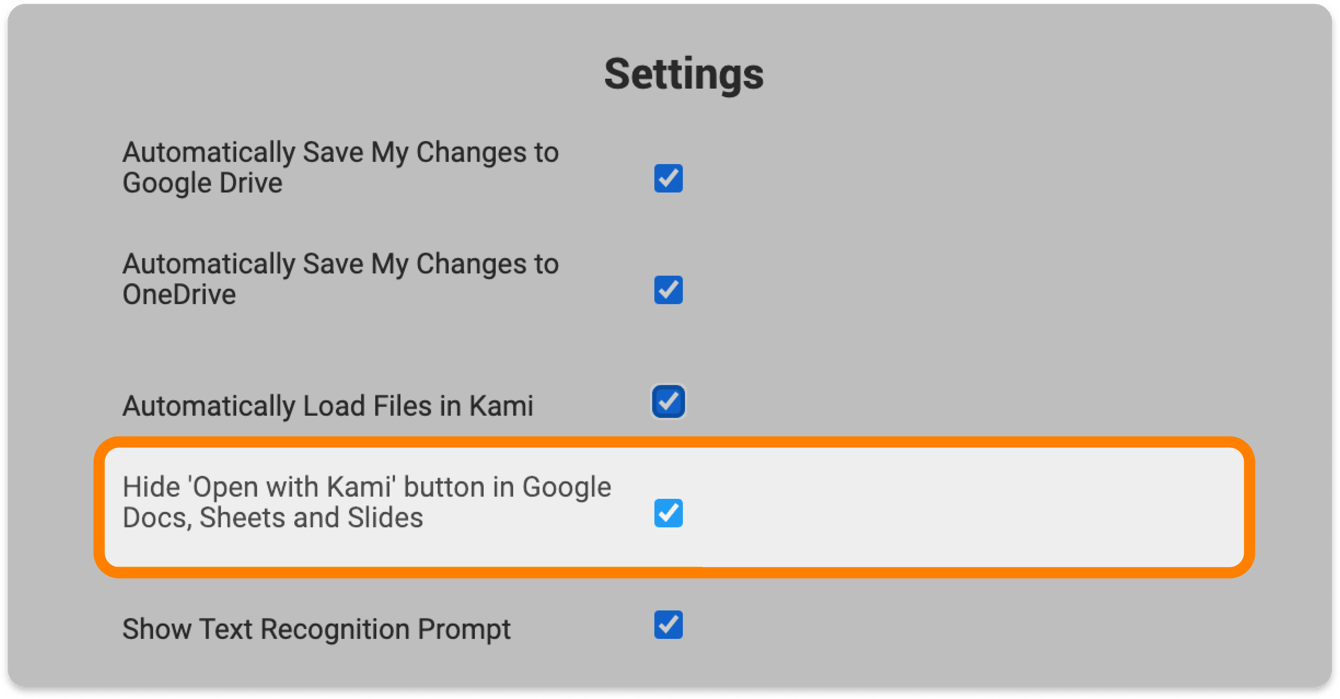 Open with Kami from Google apps