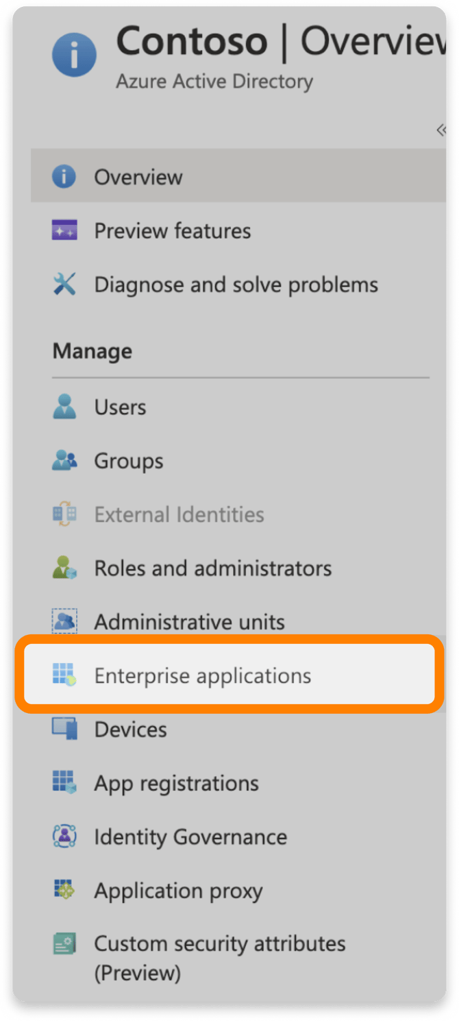 Enterprise applications tab