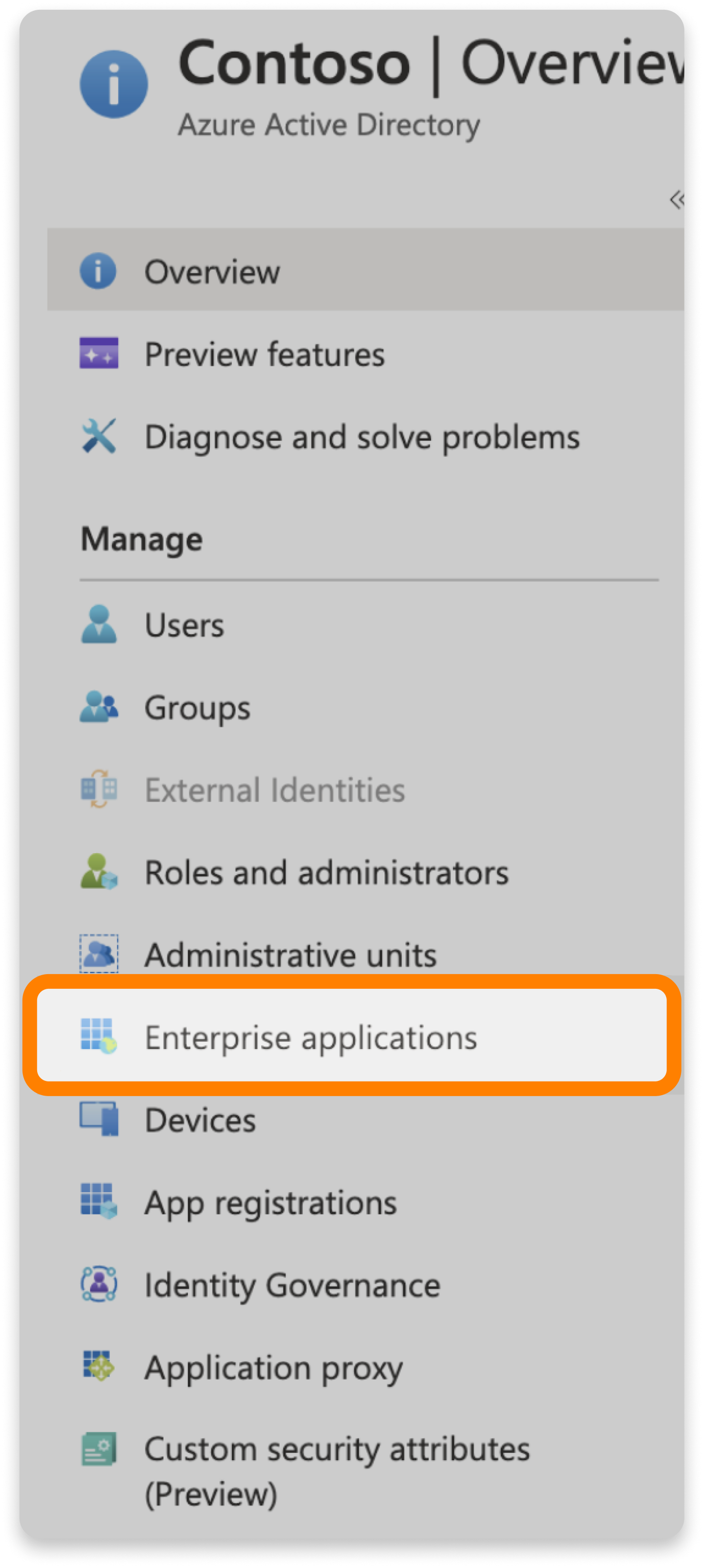 Enterprise applications tab