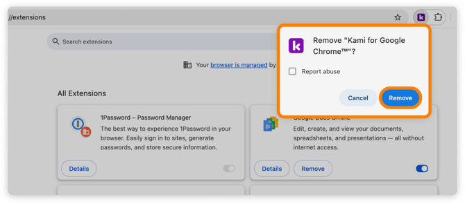 Remove button