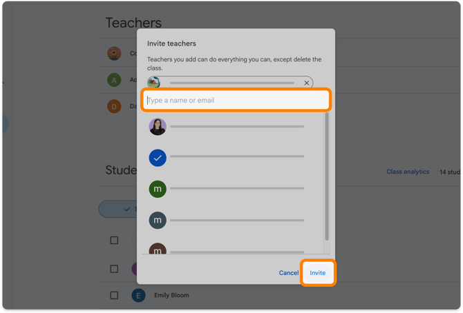 Invite teachers window