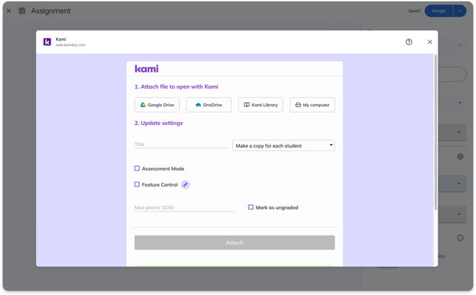 Kami assignment window