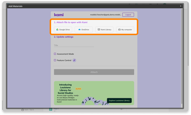 Attach file to assignment