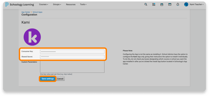 Add consumer Key and Secret