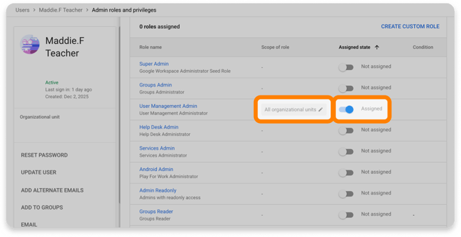 Assign and configure scope