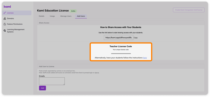 License code