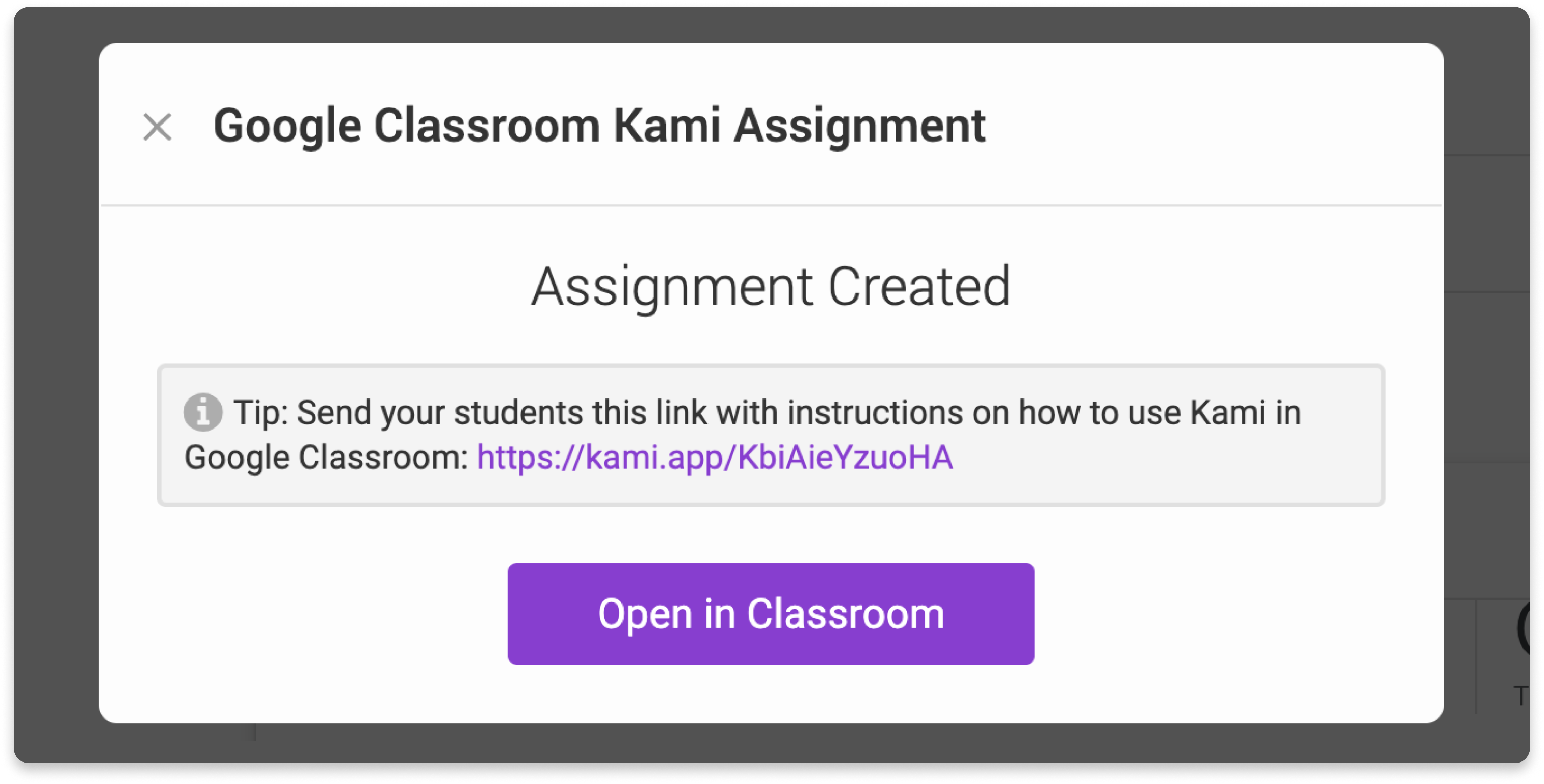 Creating Kami assignments in Google Classroom