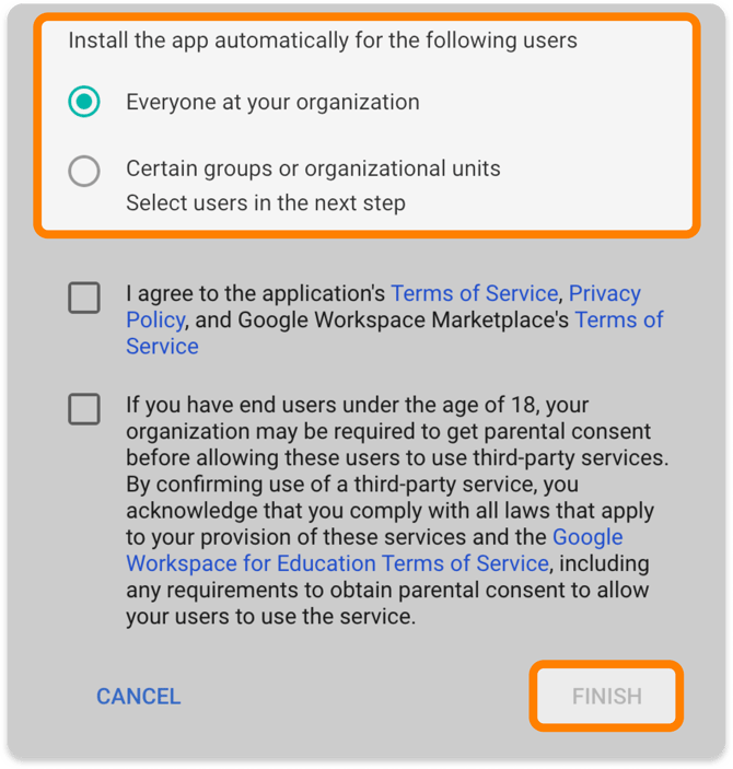 Install the app and finish