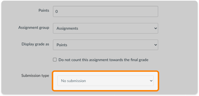 Submission type field