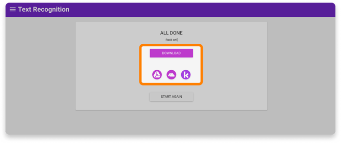 After running the Text Recognition tool, select an option to exportyour file.