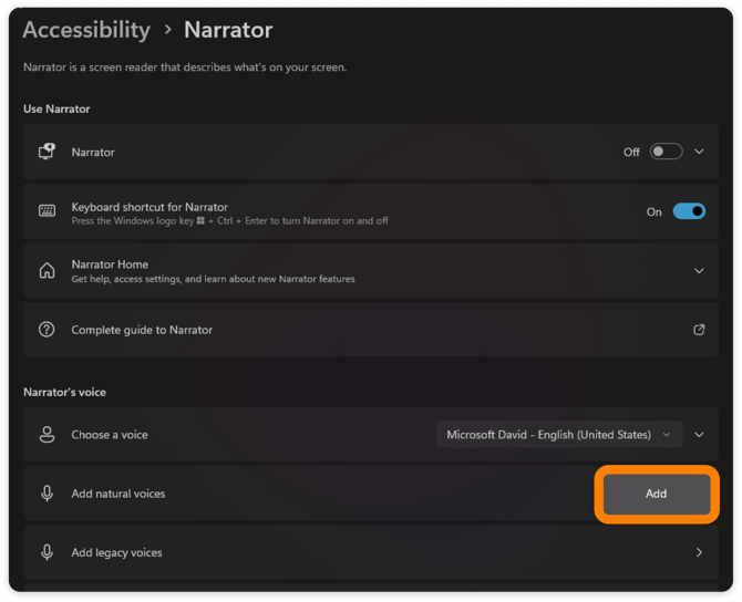 Add natural voices option