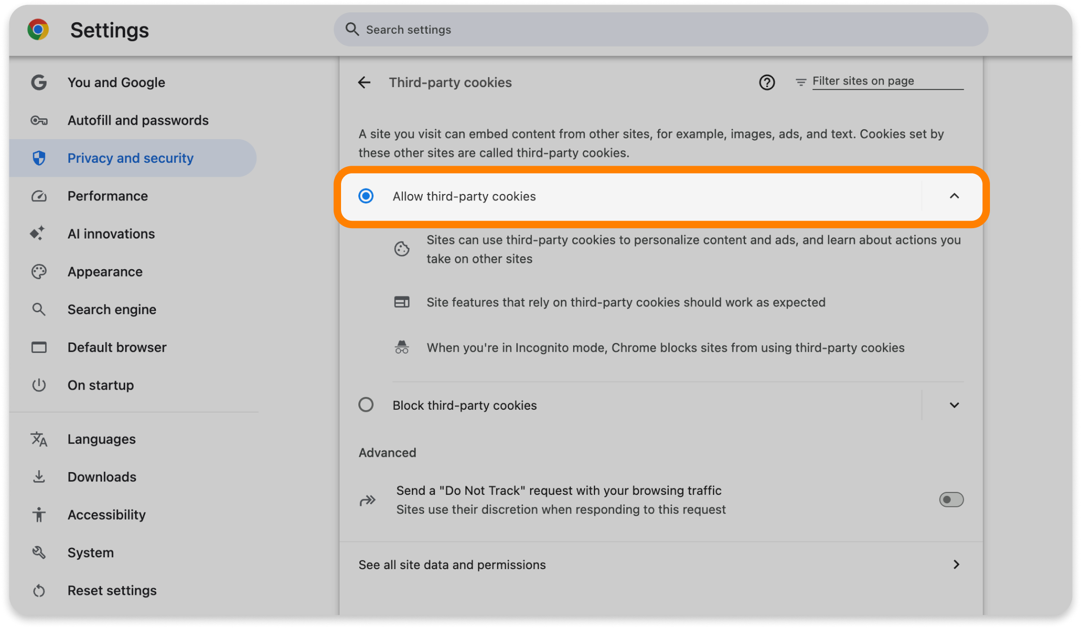 Allow third-party cookies