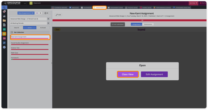 Class View button