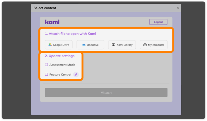 Kami assignment options