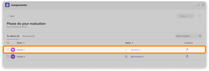 Select student assignment