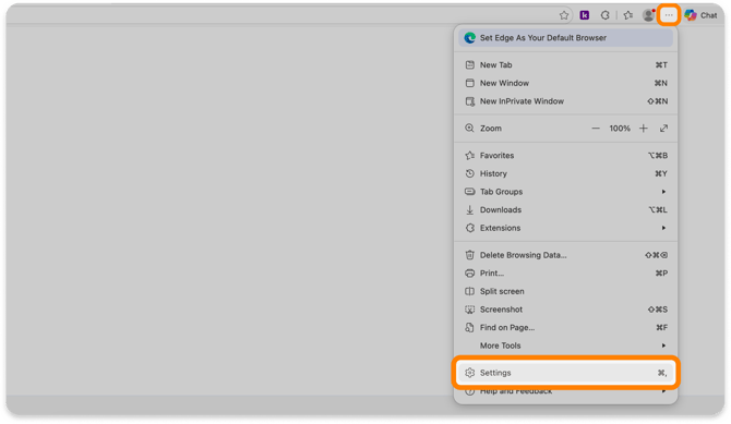 Edge settings