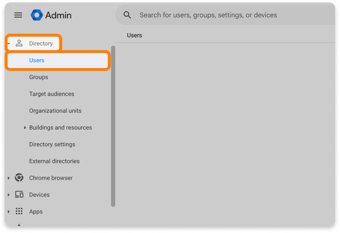Directory > Users