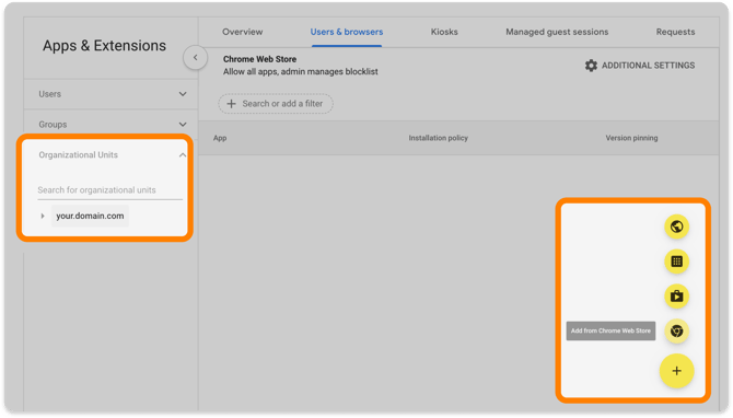 Add from Chrome Web Store button